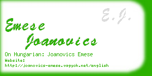 emese joanovics business card